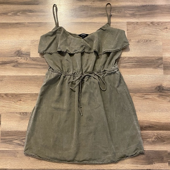 Express Dresses & Skirts - Express Olive Ruffle Mini Dress
